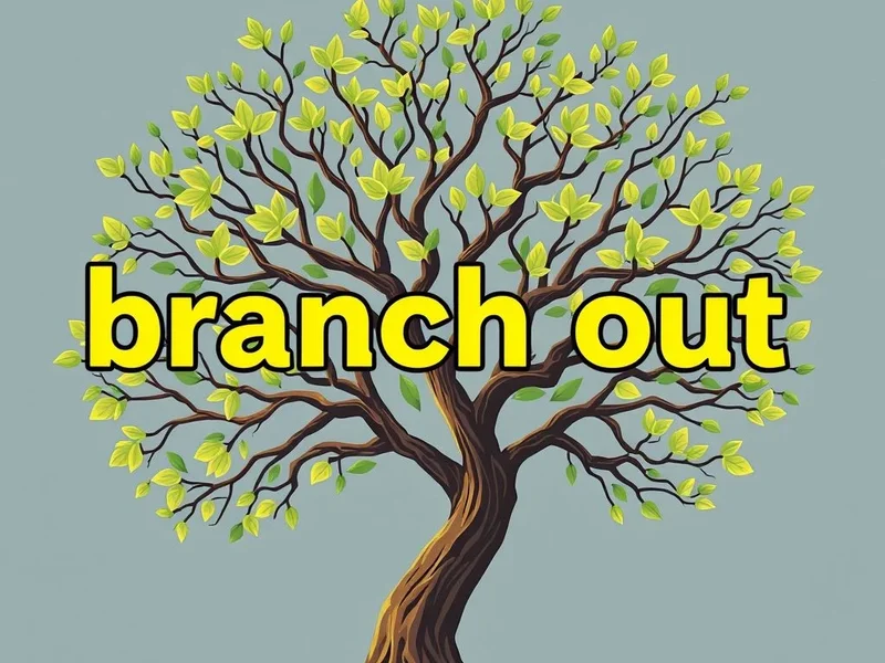 Uma representação visual de como se branch out, como uma árvore crescendo novos galhos