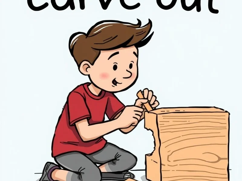 Image highlighting the phrasal verb carve out in a learning context