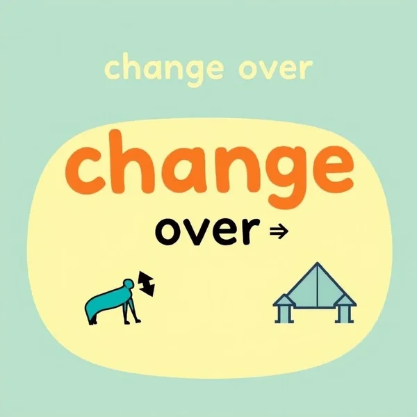 Illustration for the phrasal verb change over