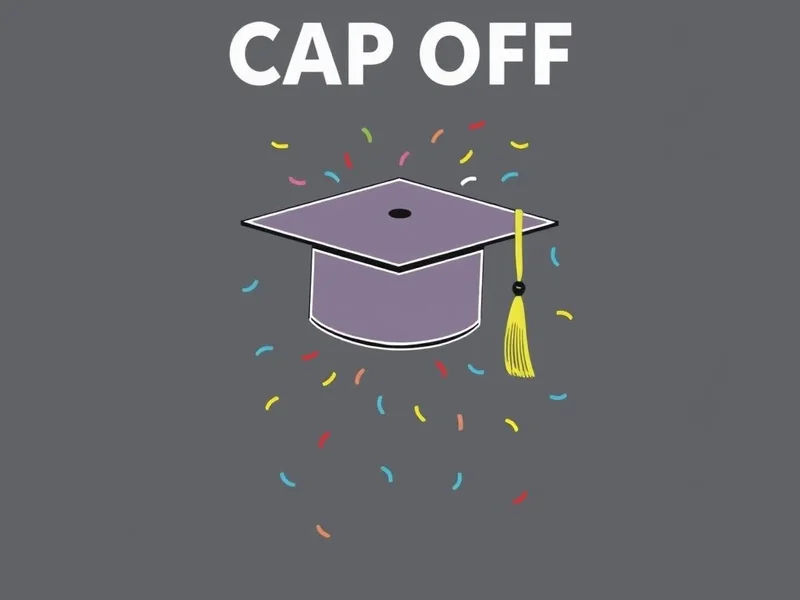 Image illustrating 'cap off' with a graduation ceremony finale