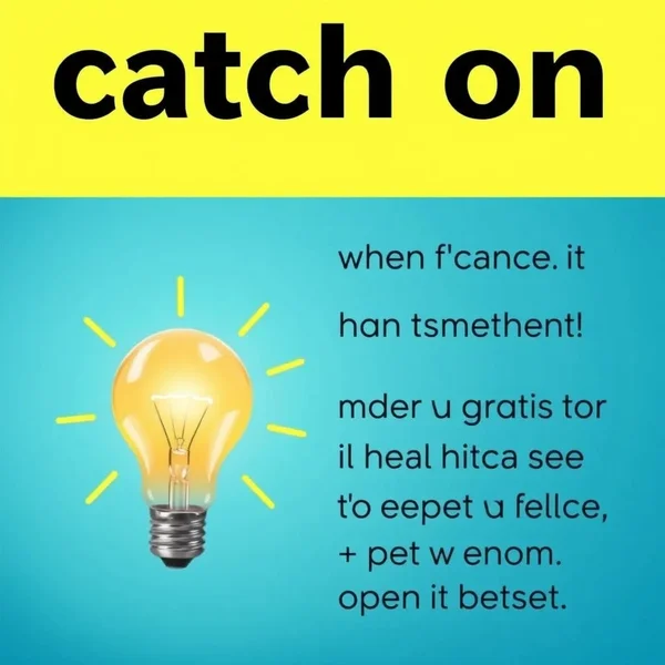 Image showing a lightbulb turning on to represent understanding the phrasal verb catch on