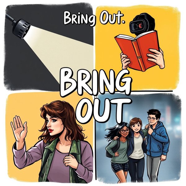 Image showing different contexts of using the phrasal verb 'bring out'