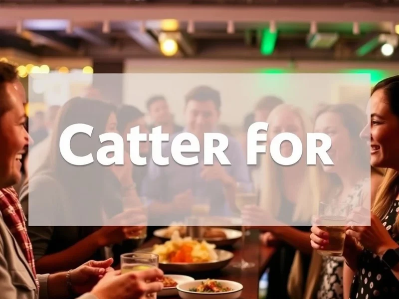 A diverse group of people at a catered event, illustrating the concept of 'Cater for'