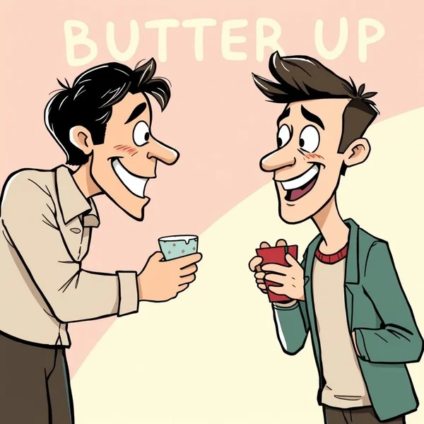 Image showing someone trying to butter up another person with compliments
