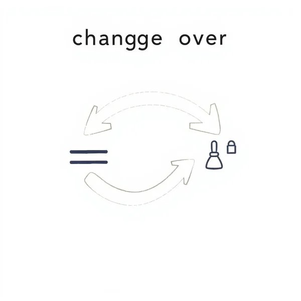 Illustration for the phrasal verb change over