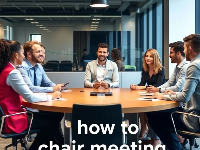 A diverse group of professionals around a conference table, with one person clearly leading the discussion, illustrating how to chair a meeting.
