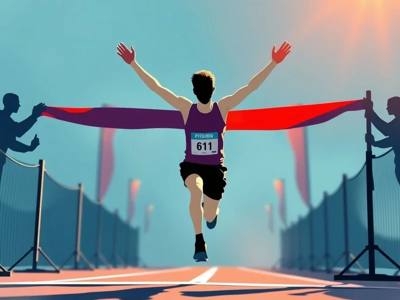 A person celebrating a successful achievement, illustrating the meaning of "bring off"
