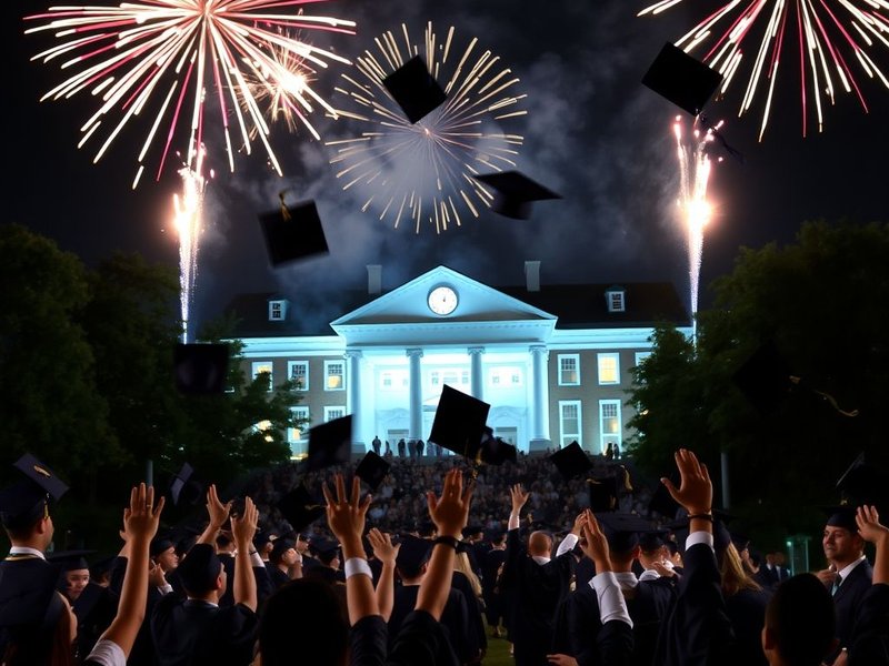 Image illustrating 'cap off' with a graduation ceremony finale