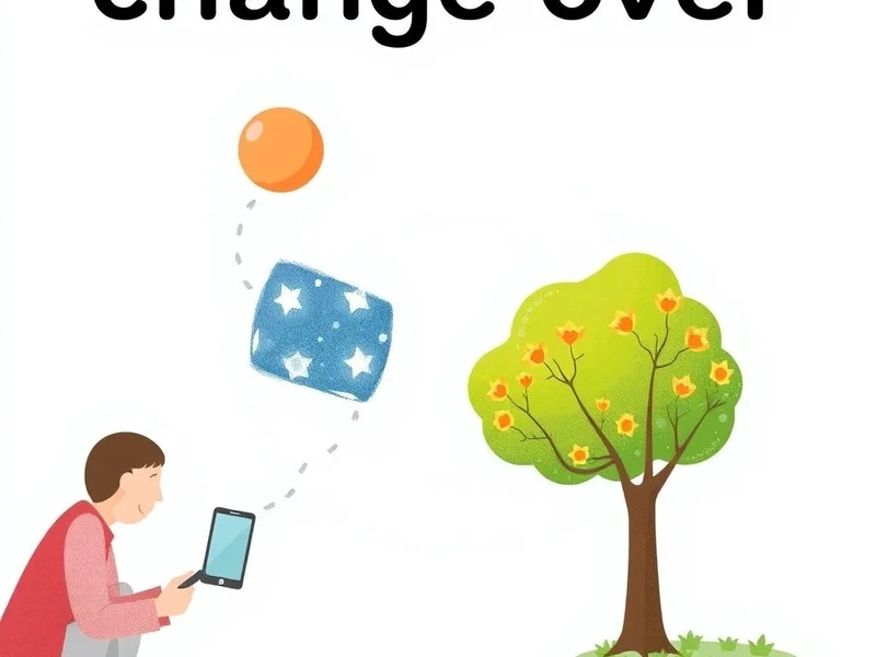 Illustration for the phrasal verb change over