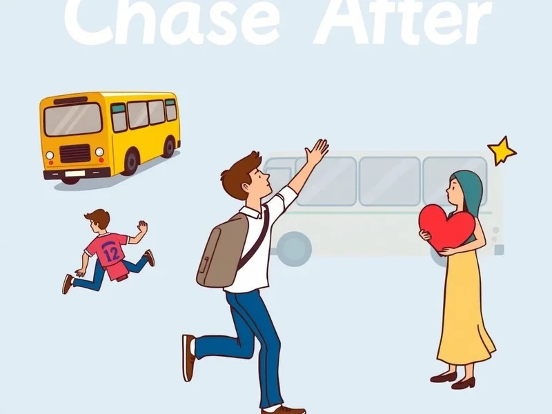 A dynamic illustration for the phrasal verb Chase After