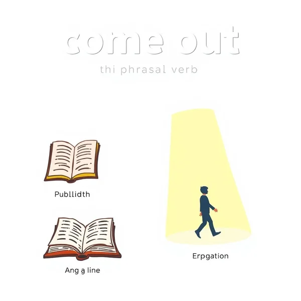 Um sol espiando por trás das nuvens, ilustrando o phrasal verb Come out