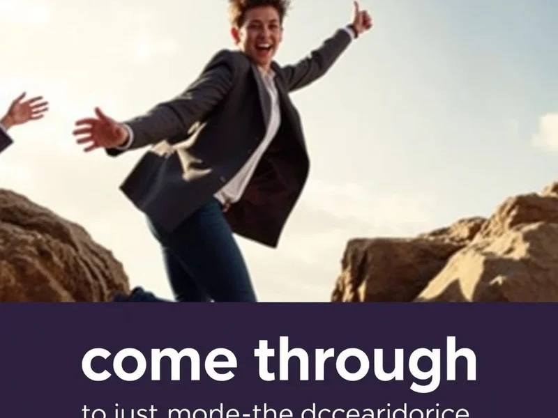 Image title: Una persona sorteando con éxito un desafío, ilustrando el concepto de "come through"