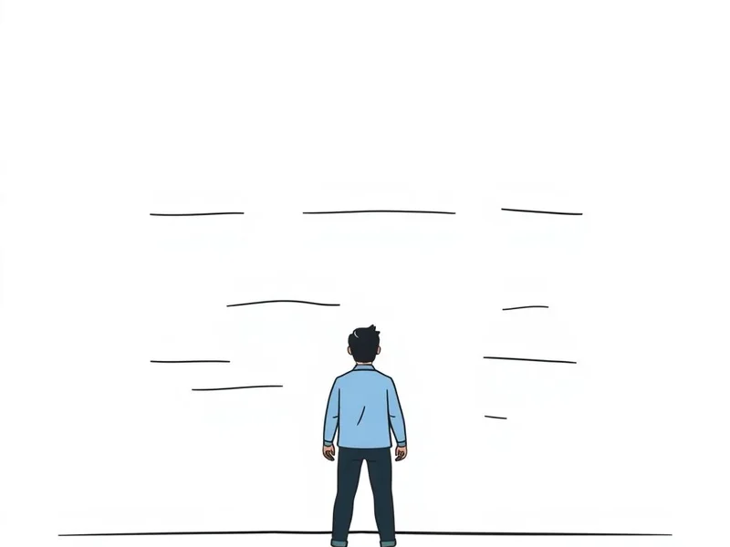 Imagen que ilustra el concepto de enfrentarse a una barrera con el verbo frasal "come up against"