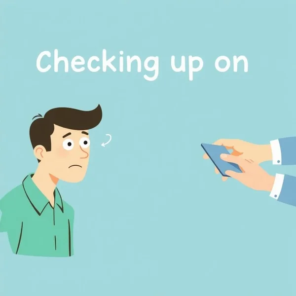 Image illustrating the concept of using the phrasal verb Check up on someone or something