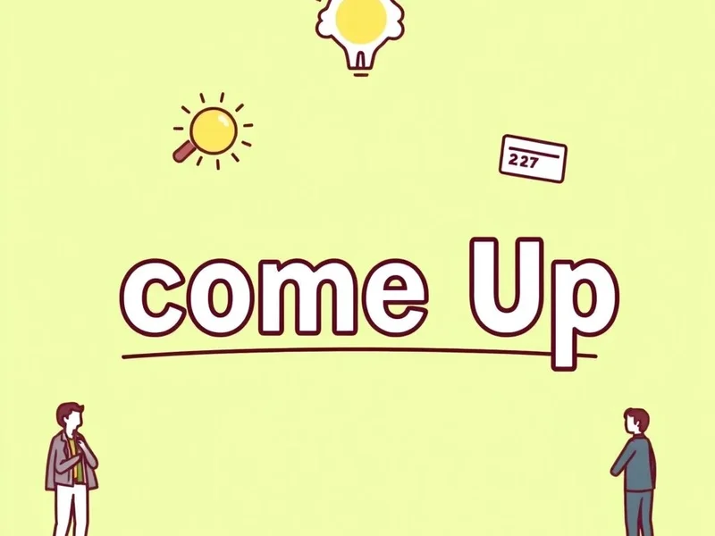 Illustration of the phrasal verb 'come up' in various contexts