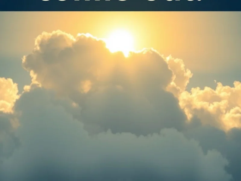 A sun peeking from behind clouds, illustrating the phrasal verb Come out