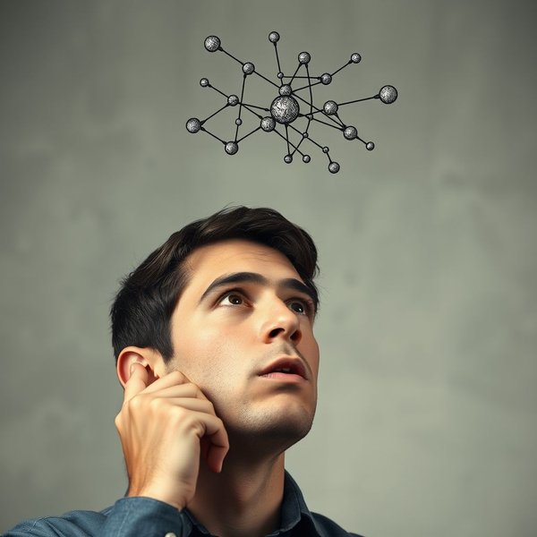 Hình ảnh người đang suy nghĩ để minh họa cho cụm động từ chew over