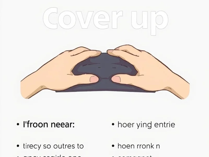 Image illustrating the phrasal verb 'Cover up'