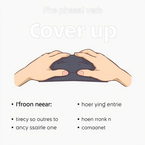Image illustrating the phrasal verb 'Cover up'