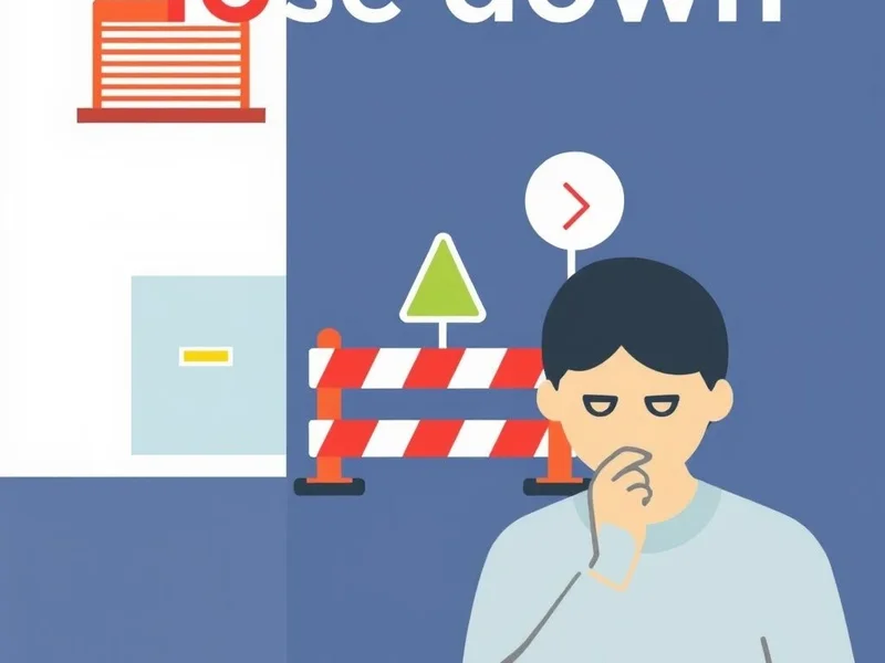 Image illustrating the meaning of the phrasal verb 'close down'
