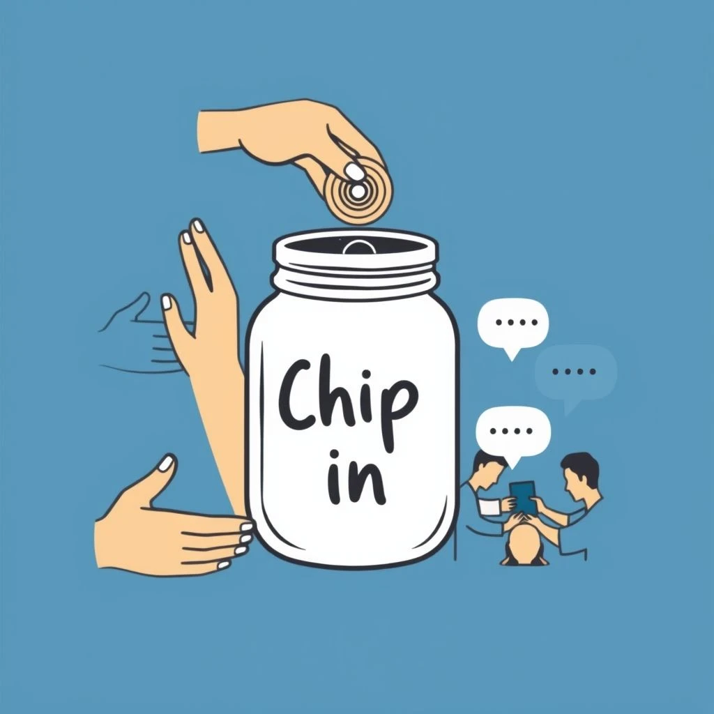 Cụm động từ Chip in: Tìm hiểu Ý nghĩa, Cách dùng và Ví dụ
