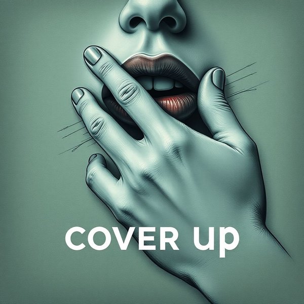 Image illustrating the phrasal verb 'Cover up'