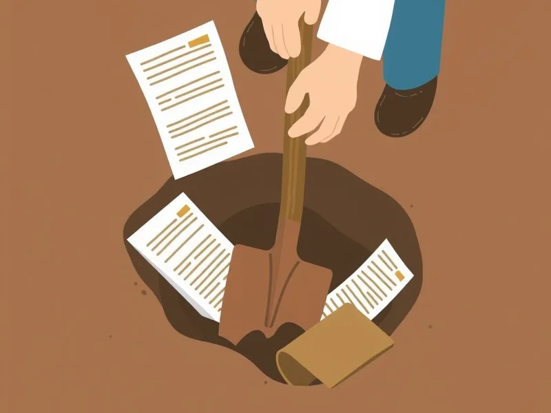 Illustration showing someone trying to dig up information or objects with a shovel, representing the phrasal verb 'dig up'