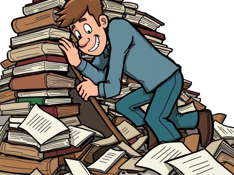 Image showing someone trying to Dig out information from a pile of books or a box