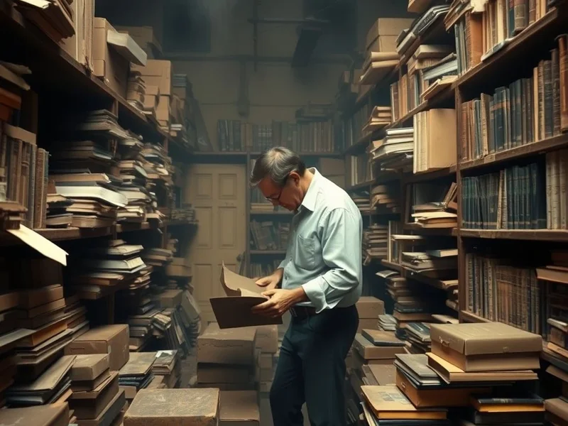 Hình ảnh cho thấy ai đó đang cố gắng Dig out thông tin từ một đống sách hoặc hộp