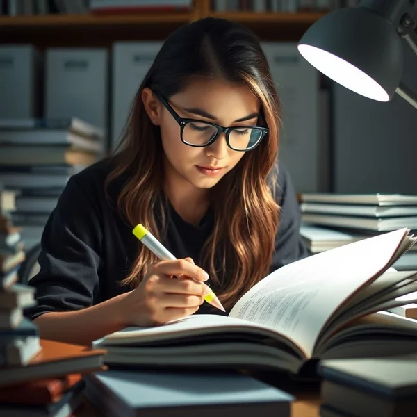 A person keenly reading a book, illustrating the concept of 'dig into' research.