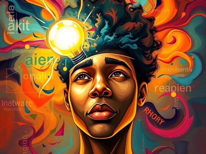 Image illustrating someone having an idea, representing the phrasal verb dream up