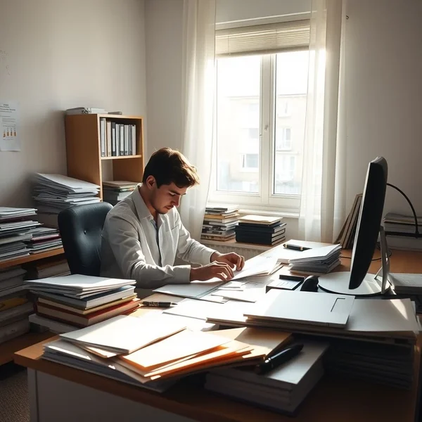 Image showing someone carefully preparing a document, illustrating the phrasal verb 'draw up'