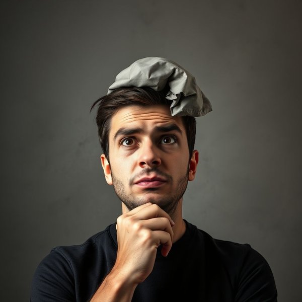 Image showing someone thoughtfully considering a challenge, illustrating the concept of "face up to"