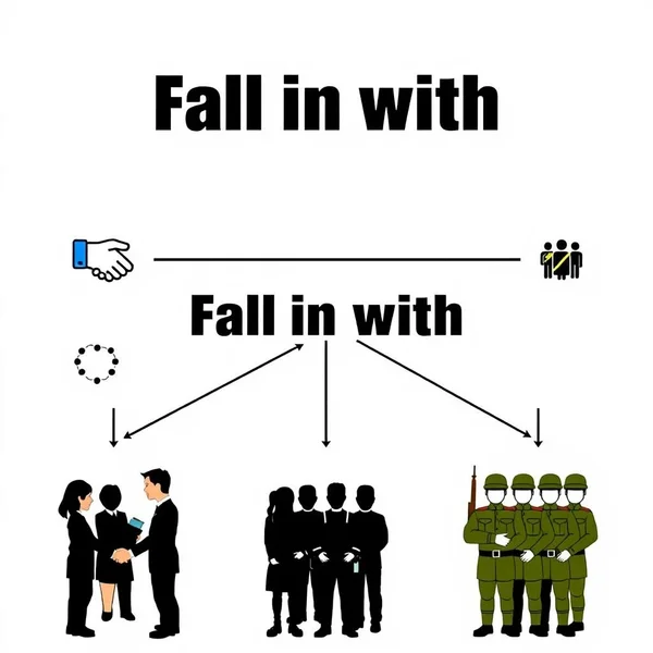 Understanding the phrasal verb Fall in with in English