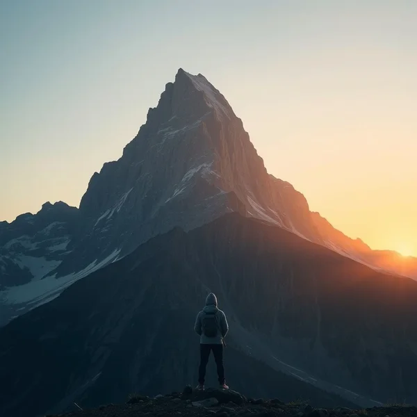 Image showing someone thoughtfully considering a challenge, illustrating the concept of "face up to"