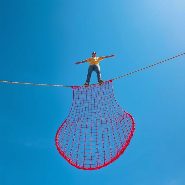 Image of a safety net or backup plan, illustrating the concept of "Fall back on"