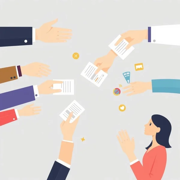 Image showing people delegating tasks, illustrating the concept of "farm out"