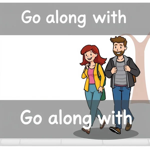 Image illustrating the phrasal verb Go along with