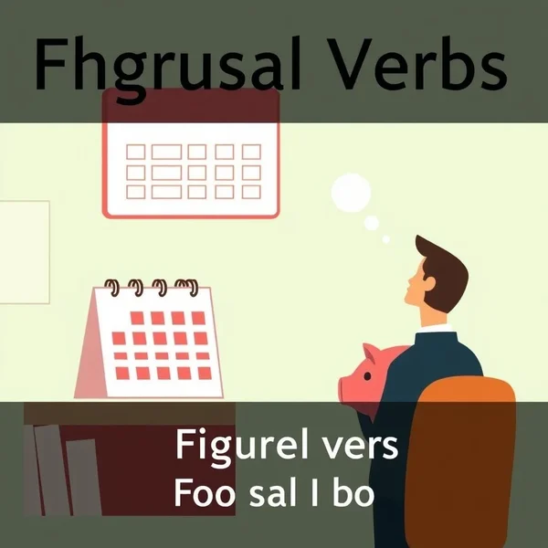 A person looking at a calendar and a piggy bank, illustrating planning and expecting with the phrasal verb Figure on