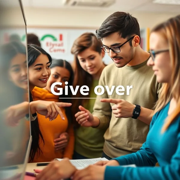 Image of students learning with the title: Understanding Give over in English