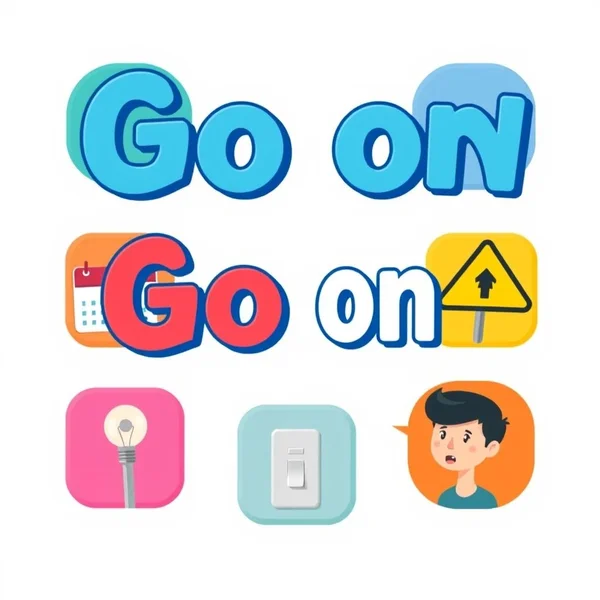 Understanding the phrasal verb "Go on" with examples