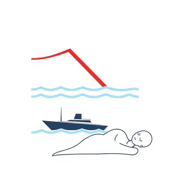 Illustration of the meanings of the phrasal verb Go under
