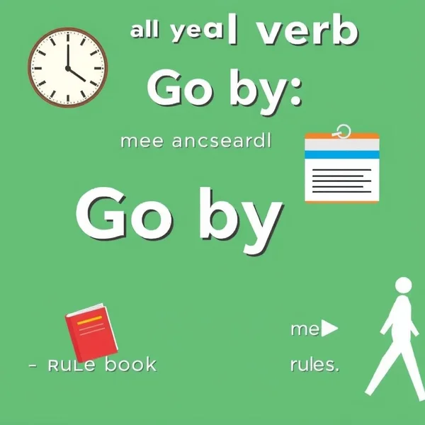 Image showing examples of the phrasal verb 'Go by' in context