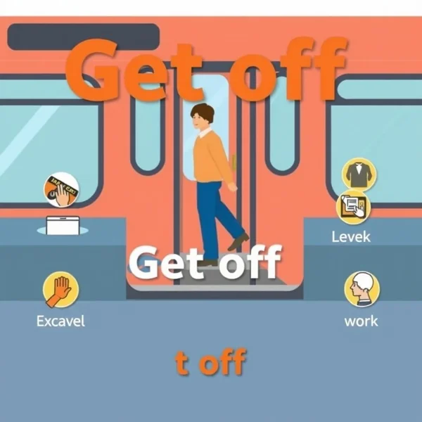 Image illustrating the phrasal verb "Get off"