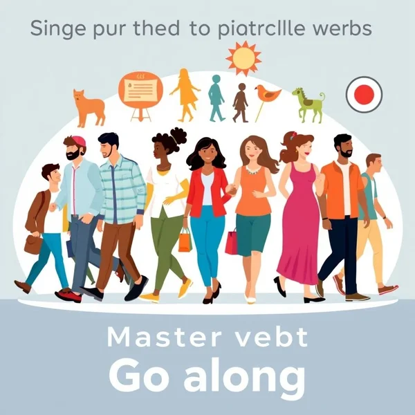 Image showing people agreeing or walking together, with the text "Learn to use Go along correctly"