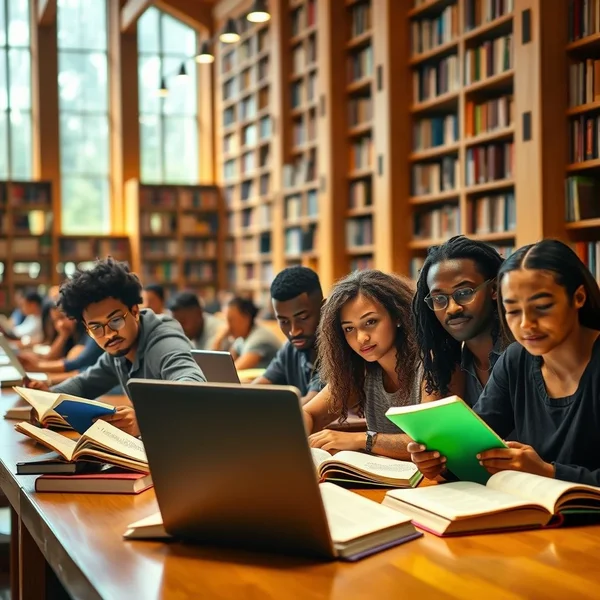 Image depicting students focused on their books, illustrating the commitment to "Get down to" studying