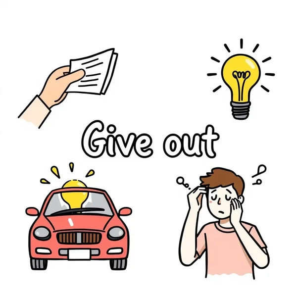 Understanding the phrasal verb Give out