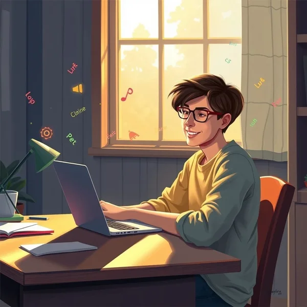 Image showing someone completing a task, illustrating the phrasal verb 'Finish up'