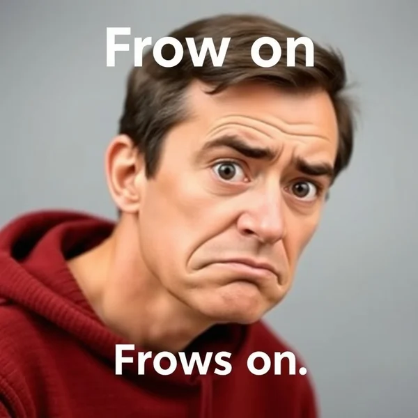 Image representing disapproval, perhaps a person frowning slightly at a scene, with the text "Understanding Frown On" overlaid