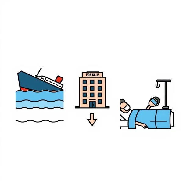Illustration of the meanings of the phrasal verb Go under